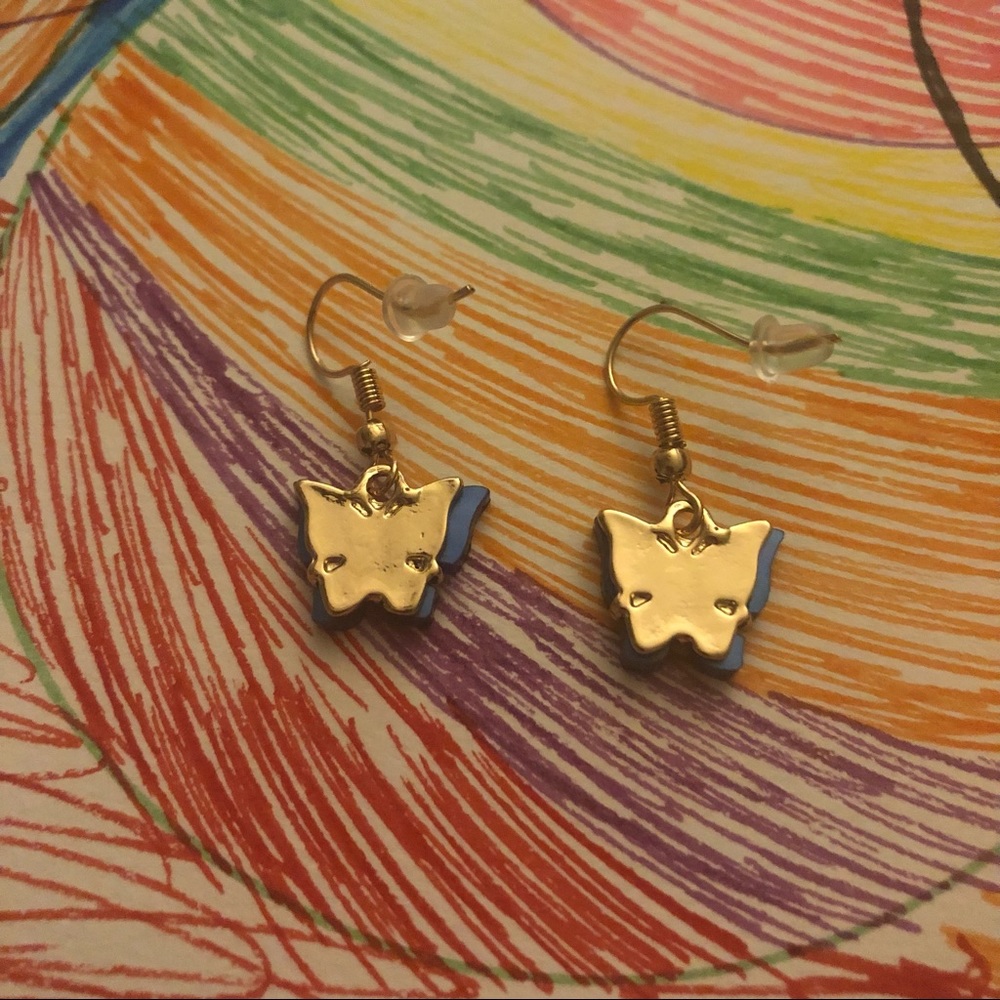Homemade Beautiful Butterfly Dangle Earrings. - Picture 4 of 4